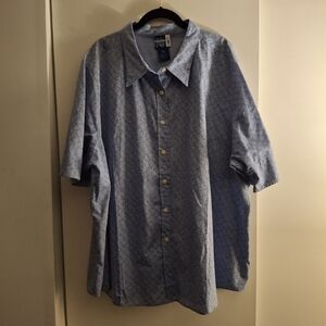 Venezia Jeans Men's Casual Blue Patterned Button-Down Shirt